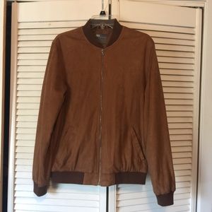 faux suede bomber jacket
